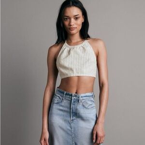 Rag & bone cotton hemp cropped halter top
